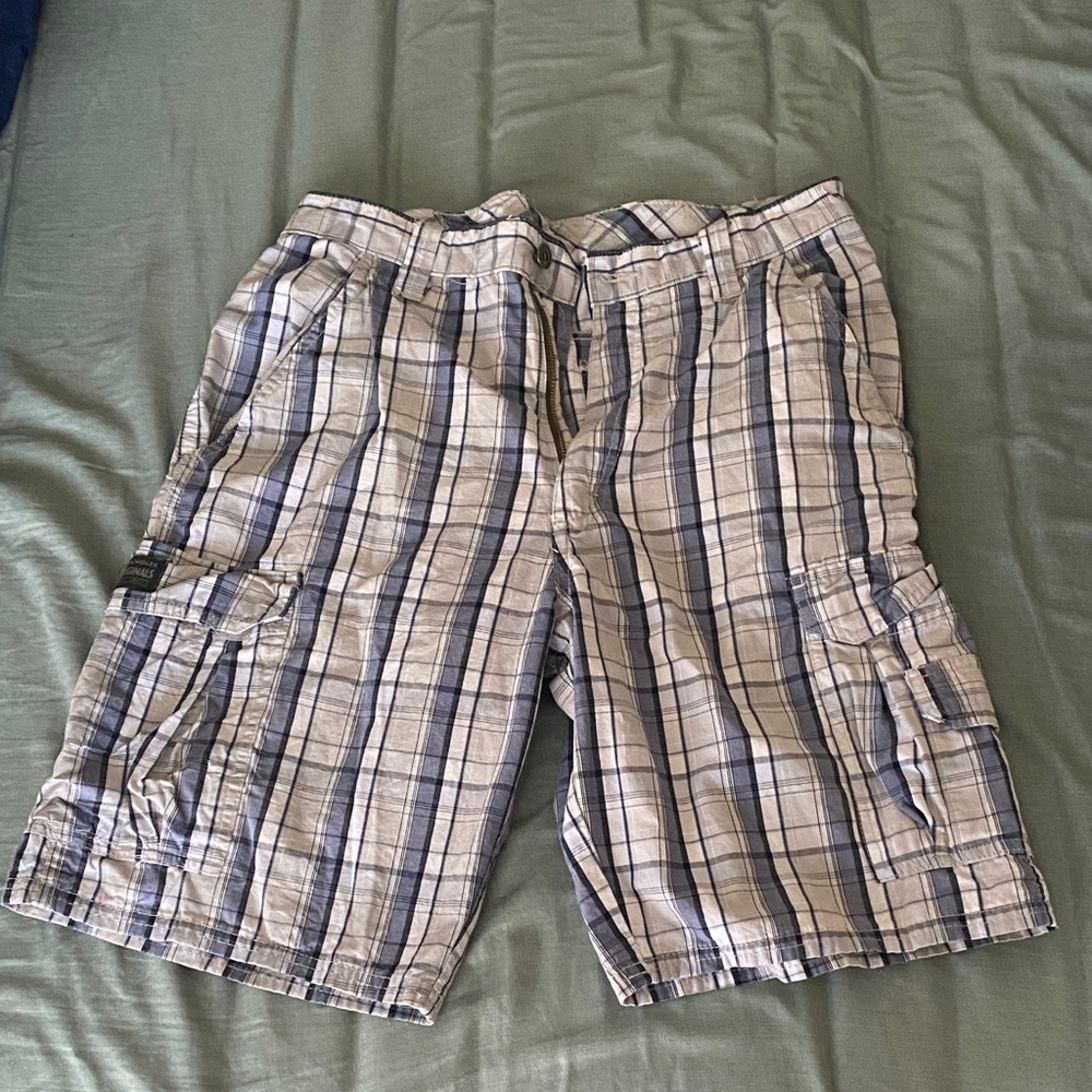 Men's Plaid Cargo Shorts